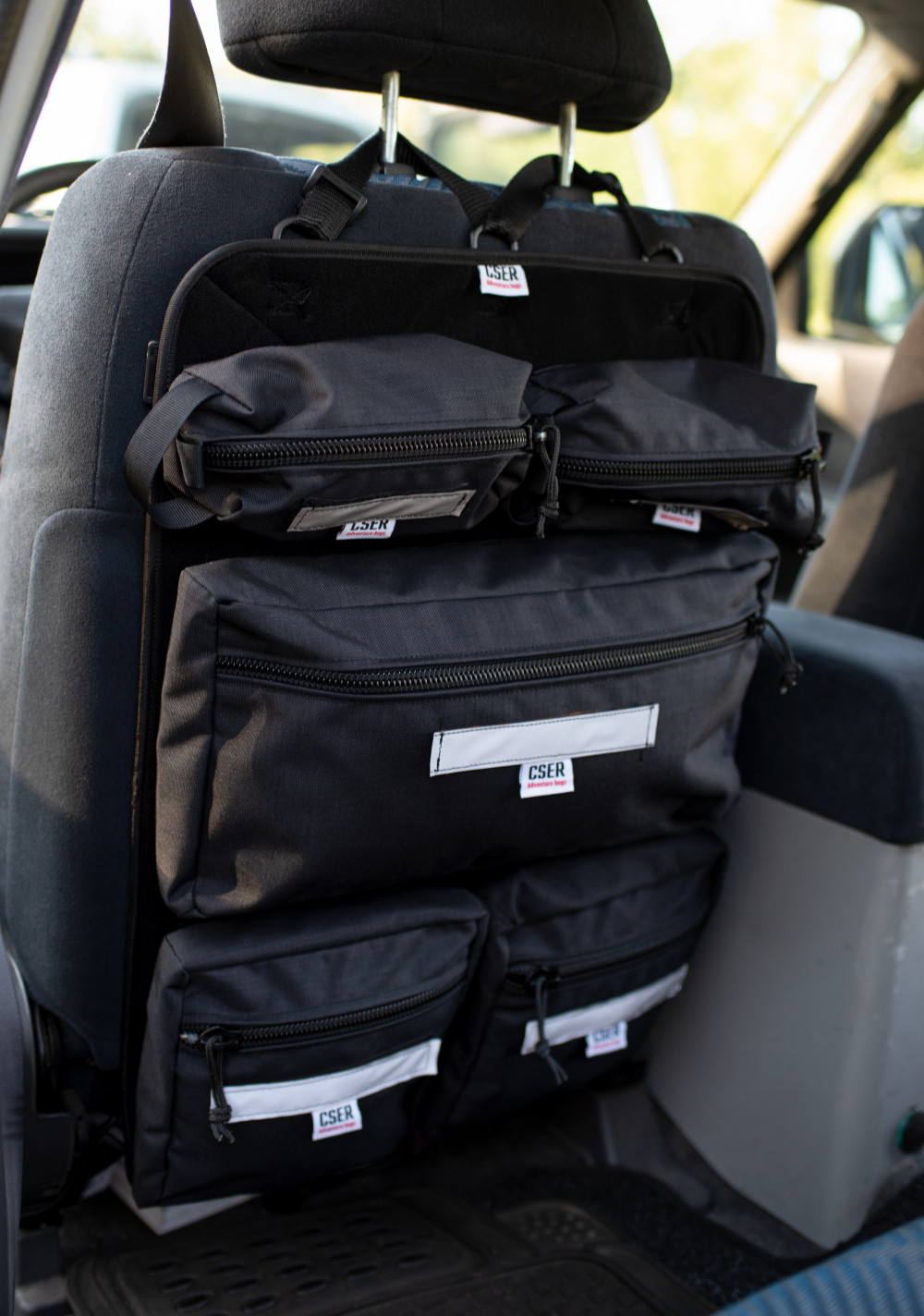 Seat organiser set A, black - Cser Adventure Bags