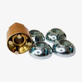   LightFORCE Lock nuts and matching key with four half dome nuts to protect one set of lights. To suit RMDL and XGT driving lights