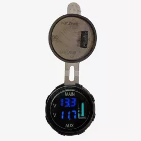 LightFORCE Dual Voltmeter with 3.0Amp USB Fast Charger