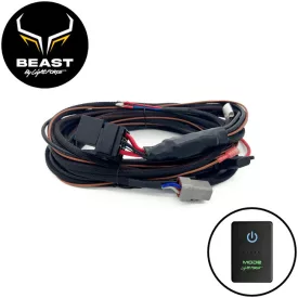   LightFORCE BEAST 230mm 12V Wiring Harness Kit - Universal - Includes complete loom with relay, HB3 & H4 Patch Harnesses and Universal Dash Mount Switch with TY2 Insert option